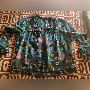 JCrew Abigail Borg prairie moonlight silk-cotton top; small